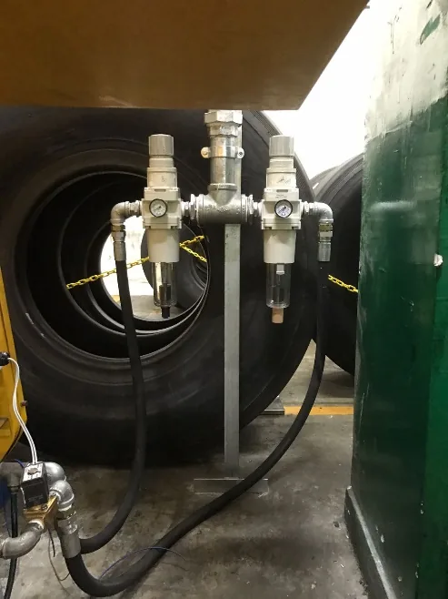 飛機輪胎檢測機內安裝的氣動閥門及氣喉